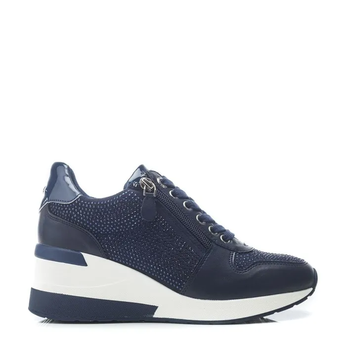 Chunky Trainers Women Moda In Pelle Brookie Navy Porvair