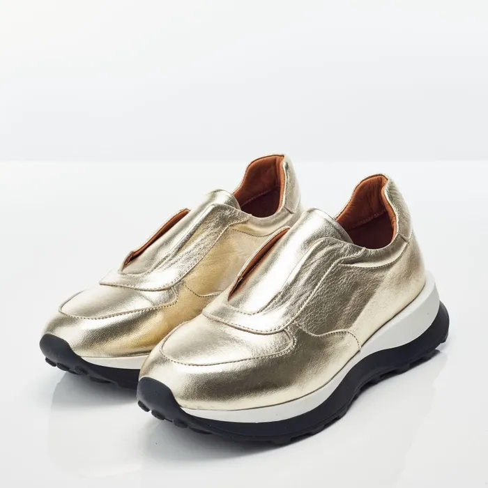 Chunky Trainers Women Moda In Pelle Bsoleful BBristol Gold Leather