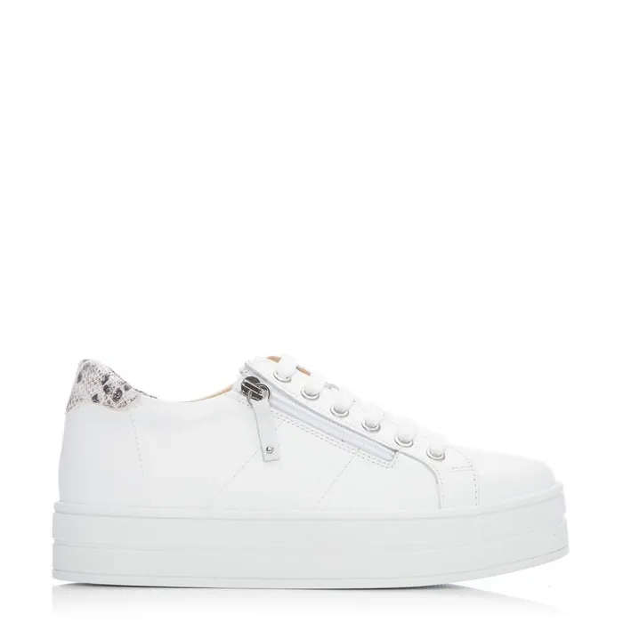 Chunky Trainers Women Moda In Pelle Bsoleful BGlazie White 8211 Snake Leather