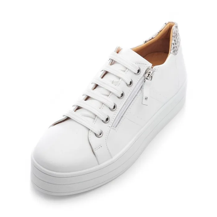 Chunky Trainers Women Moda In Pelle Bsoleful BGlazie White 8211 Snake Leather