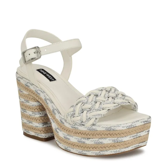 Cinka Woven Platform Sandals Whitesilver Women Nine West Platforms Cinka Woven Platform Sandals Whitesilver Women Nine West Platforms