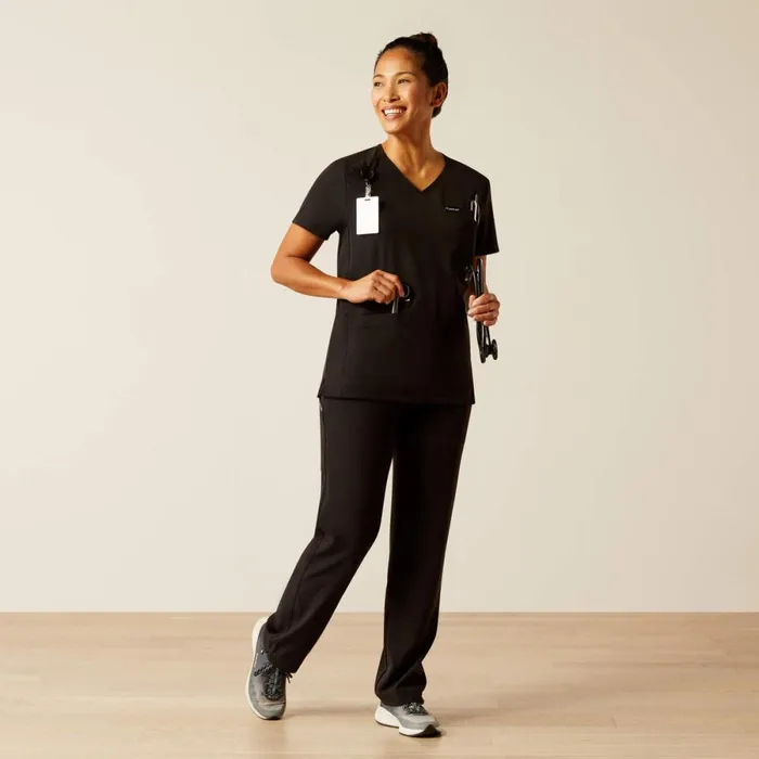 Clara 6 Pocket Scrub Top Black Women Ariat Scrubs Clara 6 Pocket Scrub Top Black Women Ariat Scrubs