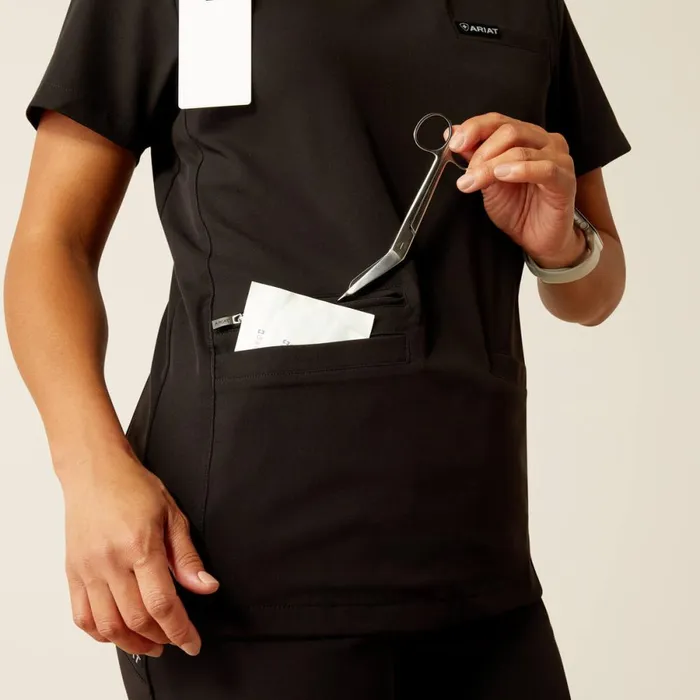 Clara 6 Pocket Scrub Top Black Women Ariat Scrubs Clara 6 Pocket Scrub Top Black Women Ariat Scrubs