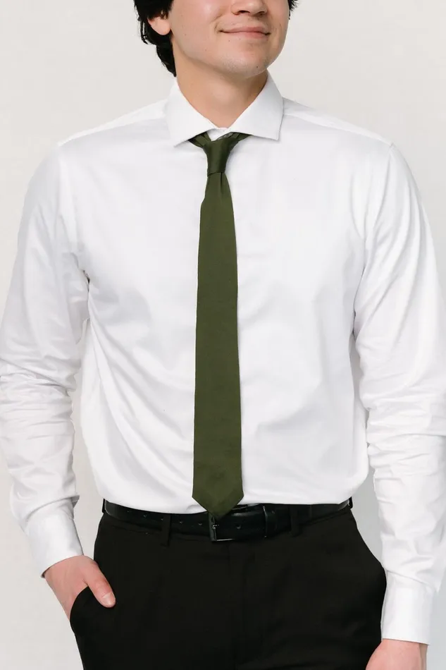 Classic Satin Tie Juniper Green Women Baltic Born Ties