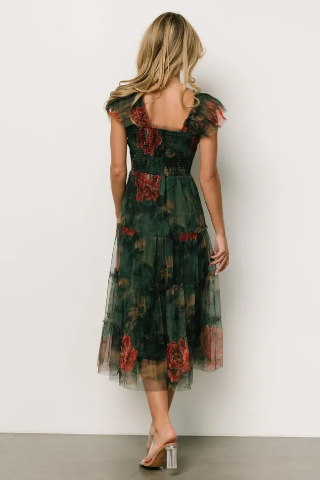 Clementine Tulle Midi Dress Dark Green Floral Women Baltic Born Tulle Styles Clementine Tulle Midi Dress Dark Green Floral Women Baltic Born Tulle Styles