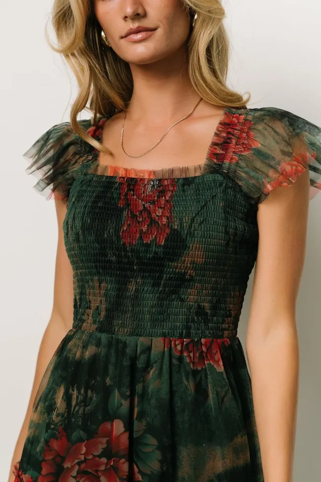 Clementine Tulle Midi Dress Dark Green Floral Women Baltic Born Tulle Styles Clementine Tulle Midi Dress Dark Green Floral Women Baltic Born Tulle Styles