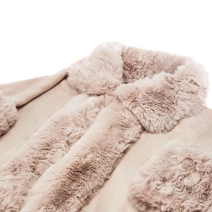 Clothing Women Moda In Pelle Frayaponcho Cream Faux Fur Clothing Women Moda In Pelle Frayaponcho Cream Faux Fur