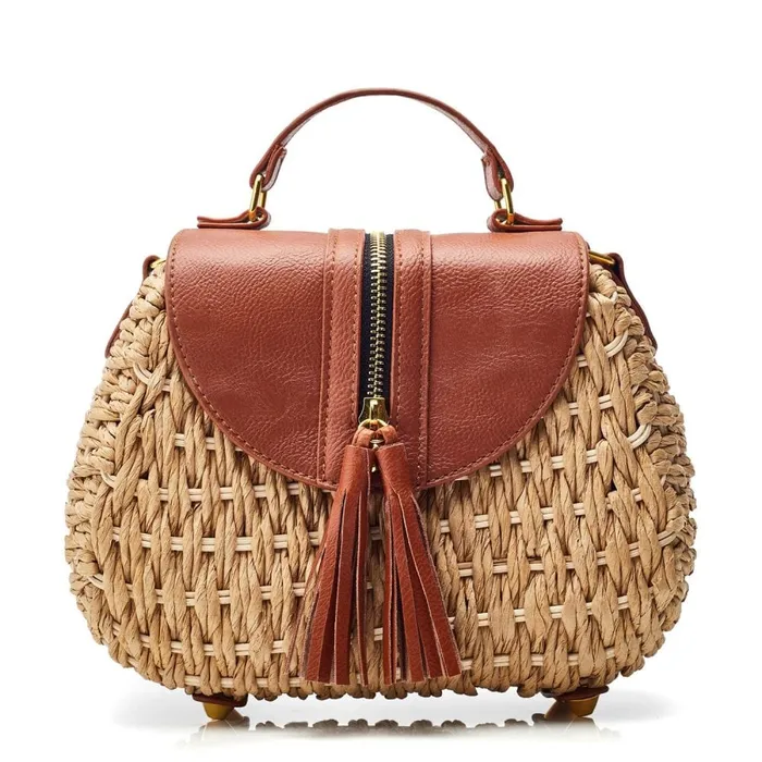 Clutch Bags Women Moda In Pelle Ravello Bag Tan Raffia