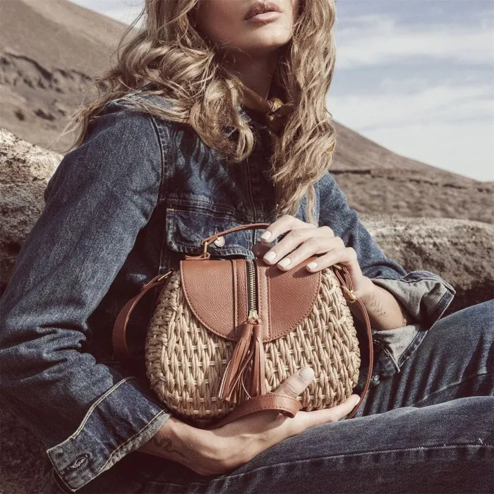 Clutch Bags Women Moda In Pelle Ravello Bag Tan Raffia