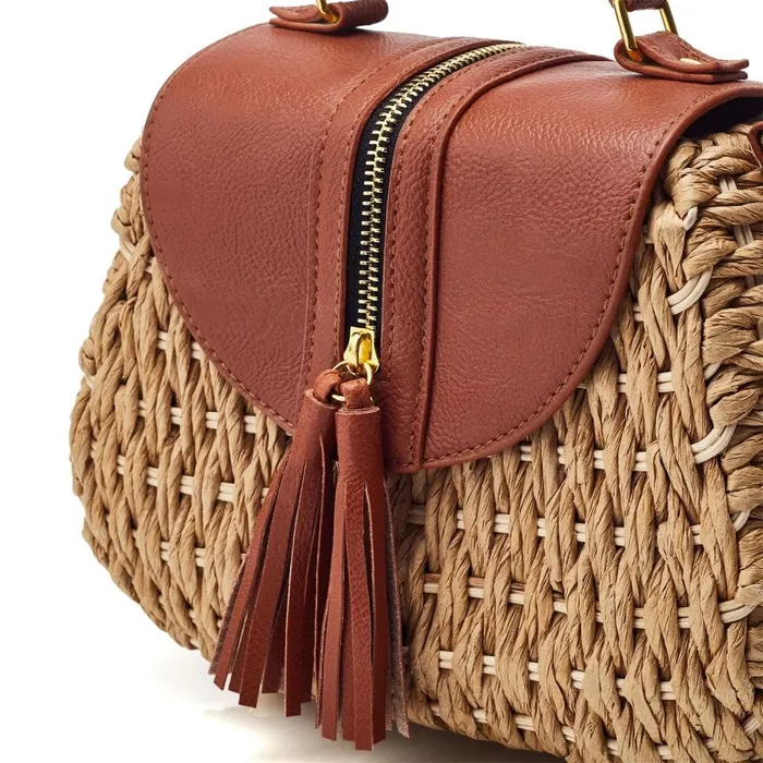 Clutch Bags Women Moda In Pelle Ravello Bag Tan Raffia