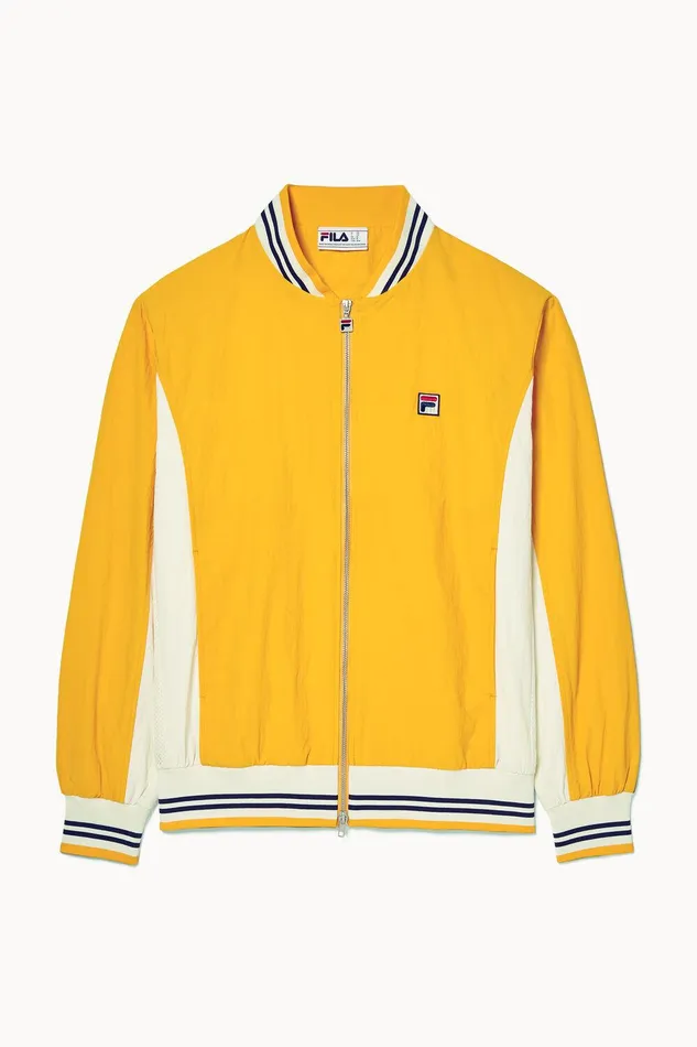 Coats and Jackets Men Fila Crinkled Settanta Jacket 720 Yellow White