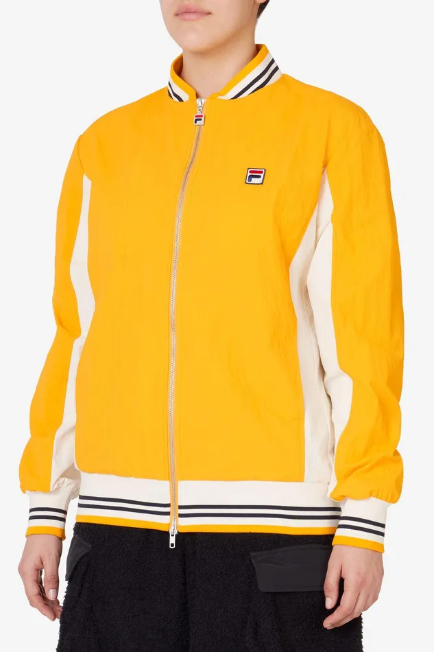 Coats and Jackets Men Fila Crinkled Settanta Jacket 720 Yellow White