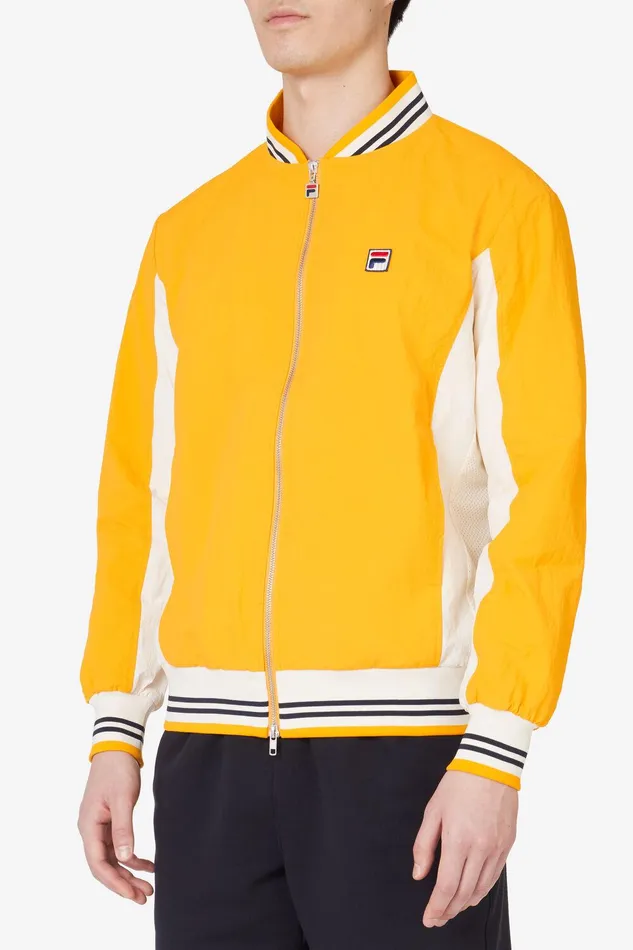 Coats and Jackets Men Fila Crinkled Settanta Jacket 720 Yellow White