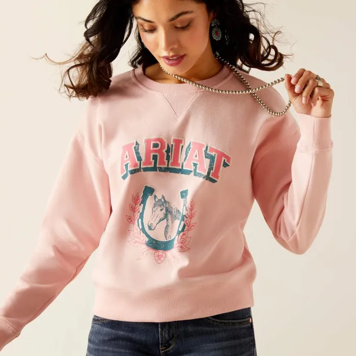 College Sweatshirt Blushing Rose Women Ariat Sweatshirts and Hoodies College Sweatshirt Blushing Rose Women Ariat Sweatshirts and Hoodies
