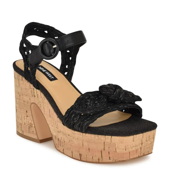 Comiele Platform Sandals Black Raffia Women Nine West Platforms Comiele Platform Sandals Black Raffia Women Nine West Platforms