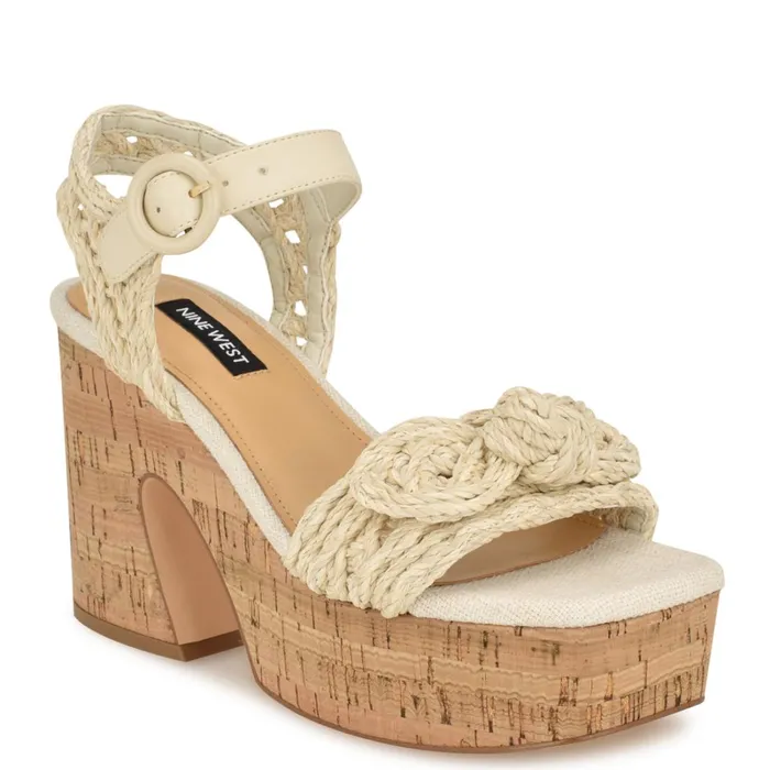 Comiele Platform Sandals Chic Cream Raffia Women Nine West Wedges Comiele Platform Sandals Chic Cream Raffia Women Nine West Wedges