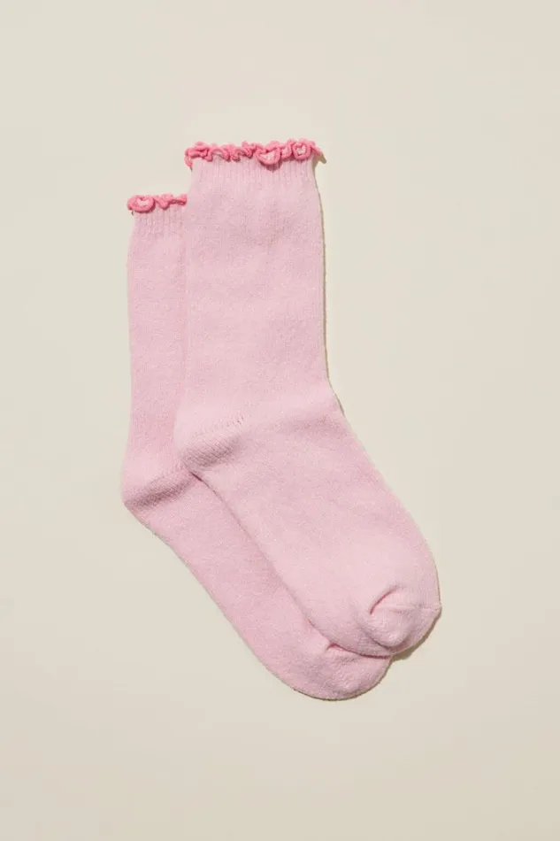 Cotton On AccessoriesandSlippers Slouch Bed Sock Fairytale Pink Marle 8211 Women