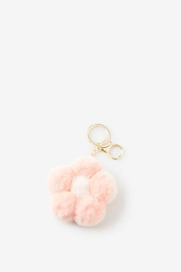 Cotton On BagsandBagCharms Bag Charm Fluffy Flower Pink 8211 Women