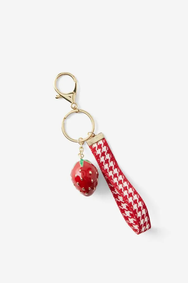 Cotton On BagsandBagCharms Bag Charm Large Enamel Strawberry 8211 Women