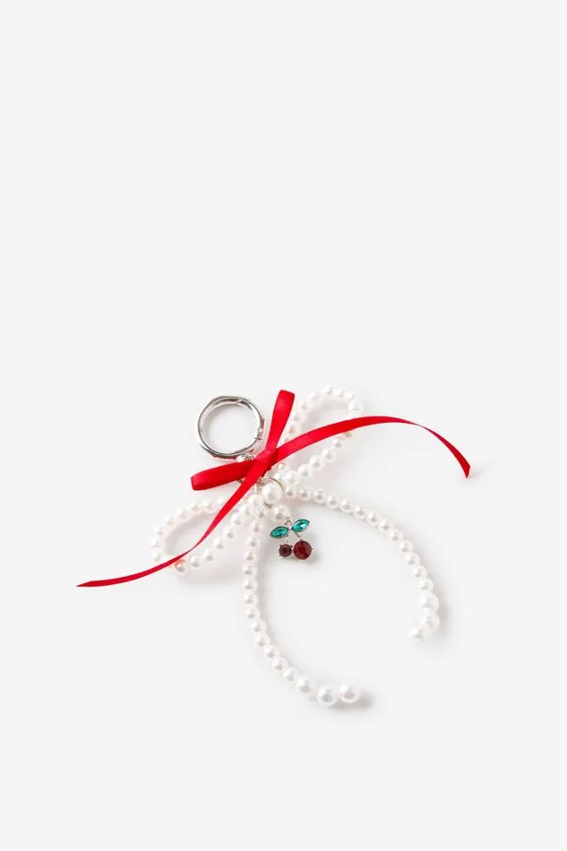 Cotton On BagsandBagCharms Bag Charm Pearl Bow Red Cherry 8211 Women