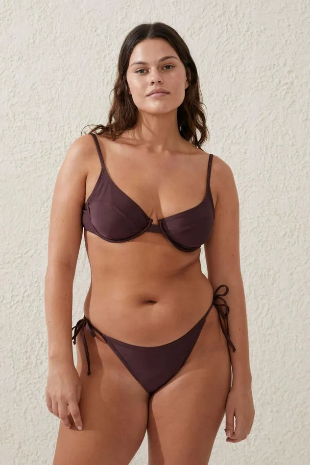 Cotton On Bikinis Balconette Bra Bikini Top Willow Brown Shimmer 8211 Women