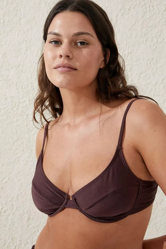 Cotton On Bikinis Balconette Bra Bikini Top Willow Brown Shimmer 8211 Women Cotton On Bikinis Balconette Bra Bikini Top Willow Brown Shimmer 8211 Women