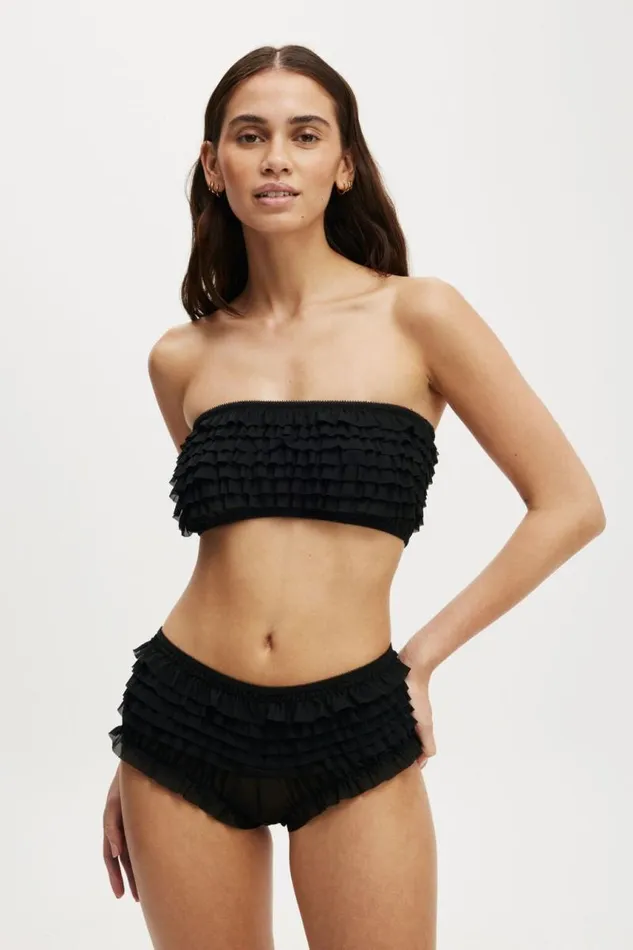 Cotton On Bras Rara Ruffle Bandeau Black 8211 Women