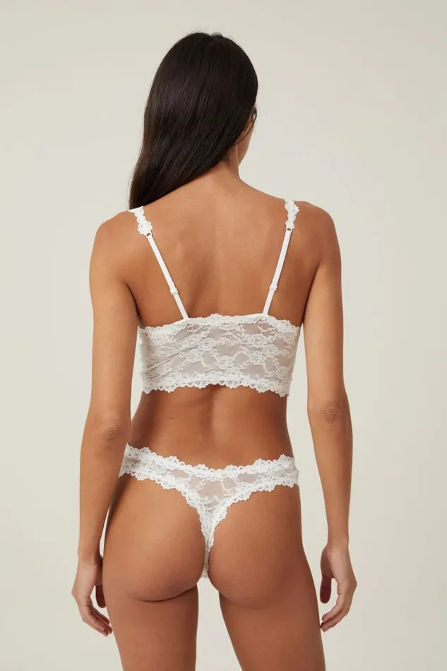 Cotton On Bras Stretch Lace Longline Bralette Cream 8211 Women