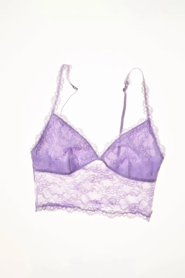 Cotton On Bras Stretch Lace Longline Bralette Lilac Breeze 8211 Women