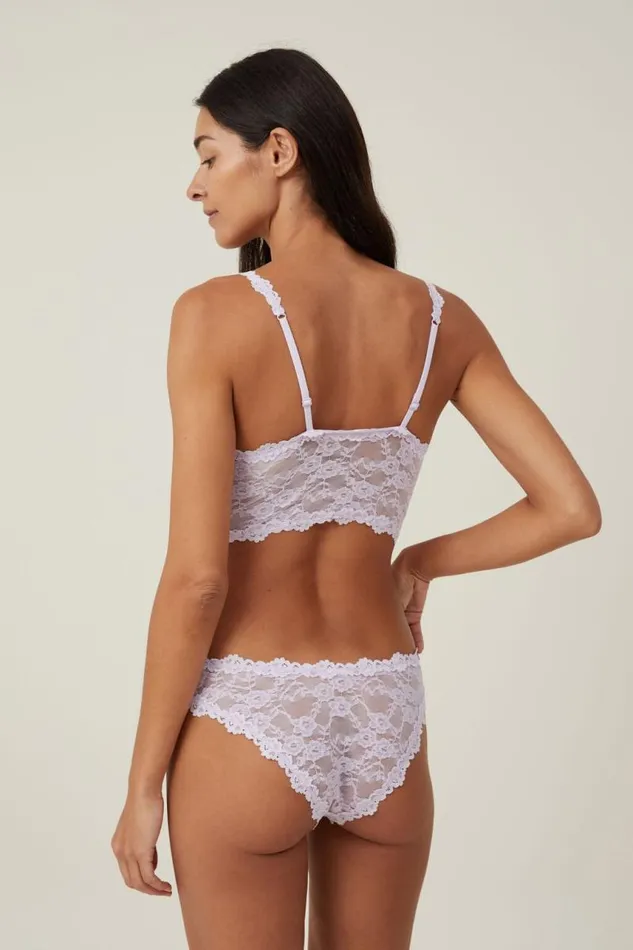 Cotton On Bras Stretch Lace Longline Bralette Lilac Breeze 8211 Women