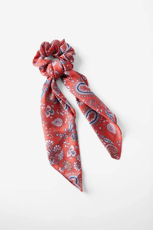 Cotton On HairAccessories Scarf Bow Scrunchie Ella Paisleyred 8211 Women