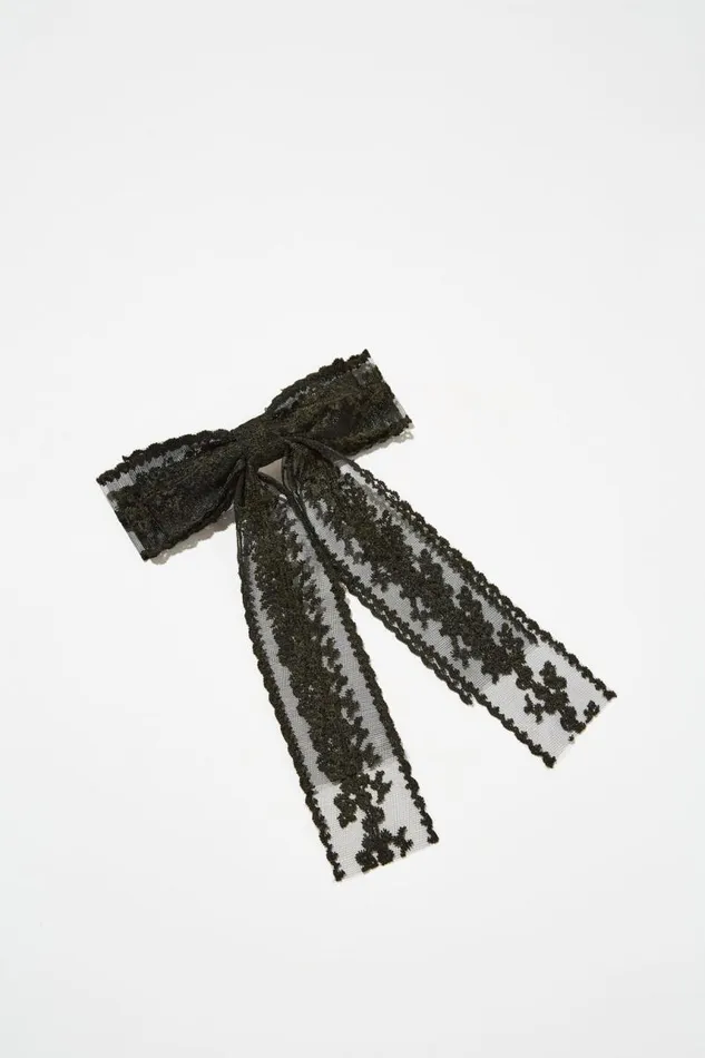 Cotton On HairAccessories Tilly Hair Bow Black Lace 8211 Women