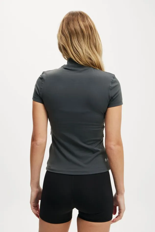 Cotton On Jackets Active Core Zip Through Short Sleeve Element Blue 8211 Women Cotton On Jackets Active Core Zip Through Short Sleeve Element Blue 8211 Women