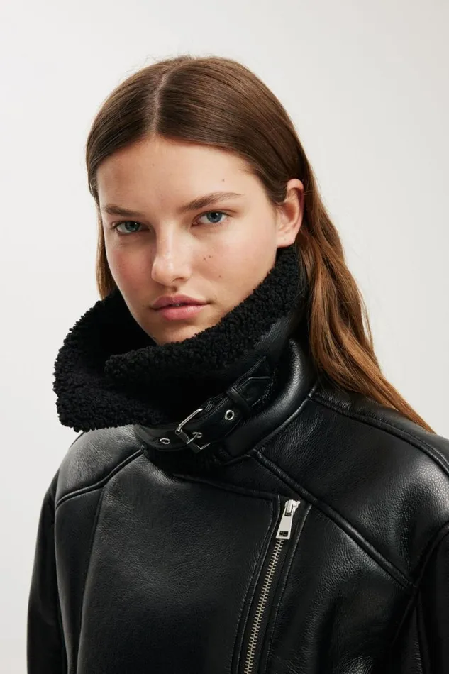 Cotton On Jackets Dakota Faux Leather Aviator Black 8211 Women