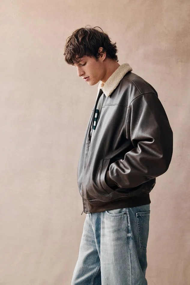 Cotton On Jackets Faux Leather Flight Jacket Brown 8211 Men