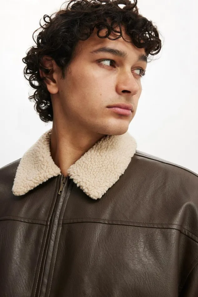Cotton On Jackets Faux Leather Flight Jacket Brown 8211 Men