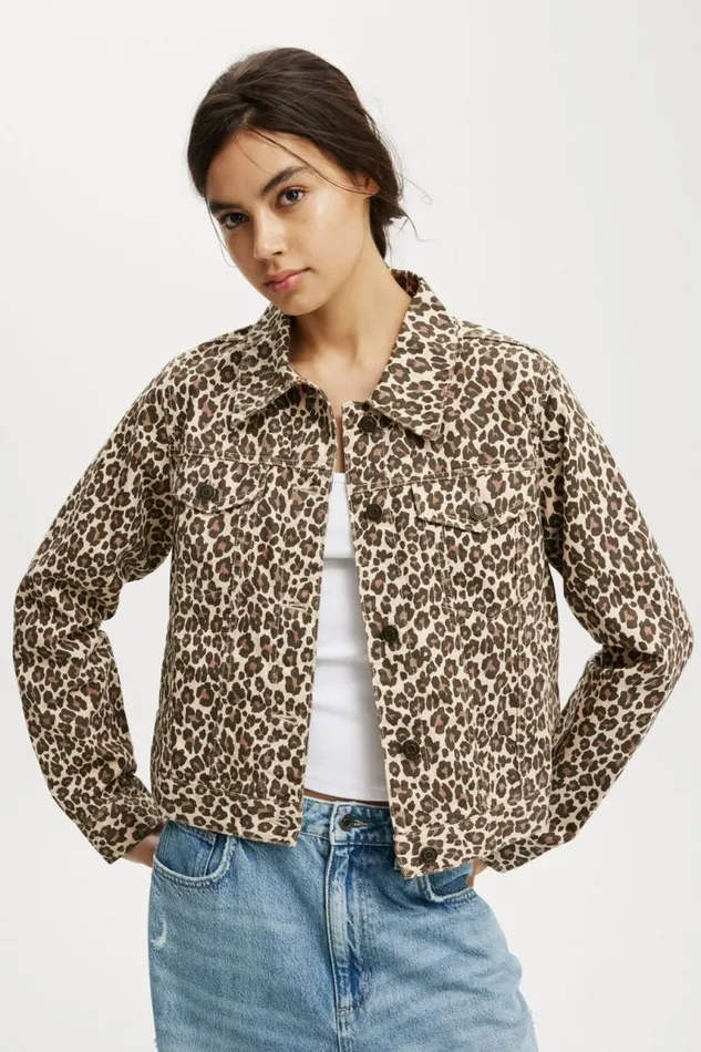 Cotton On Jackets Freddie Boxy Jacket Leopard 8211 Women