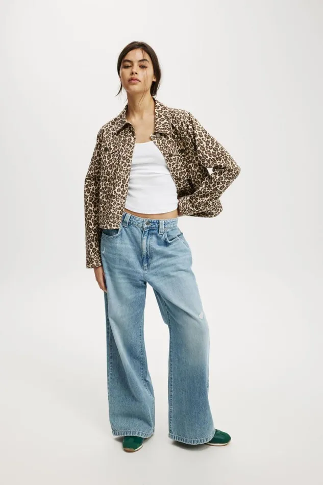 Cotton On Jackets Freddie Boxy Jacket Leopard 8211 Women