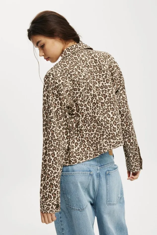 Cotton On Jackets Freddie Boxy Jacket Leopard 8211 Women