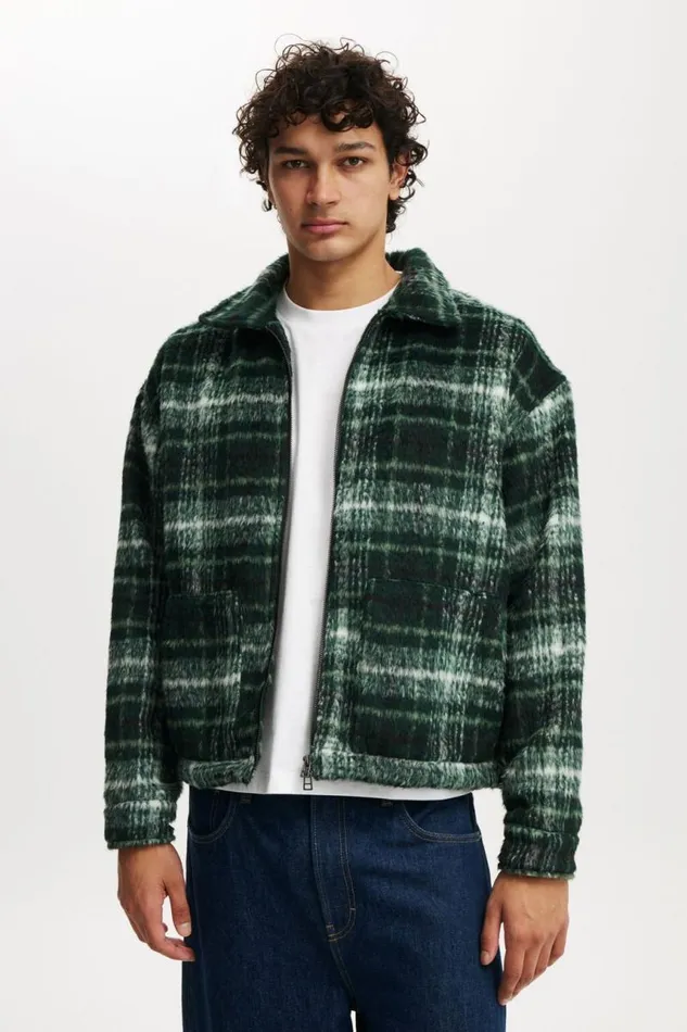 Cotton On Jackets Harrington Jacket Green Check 8211 Men