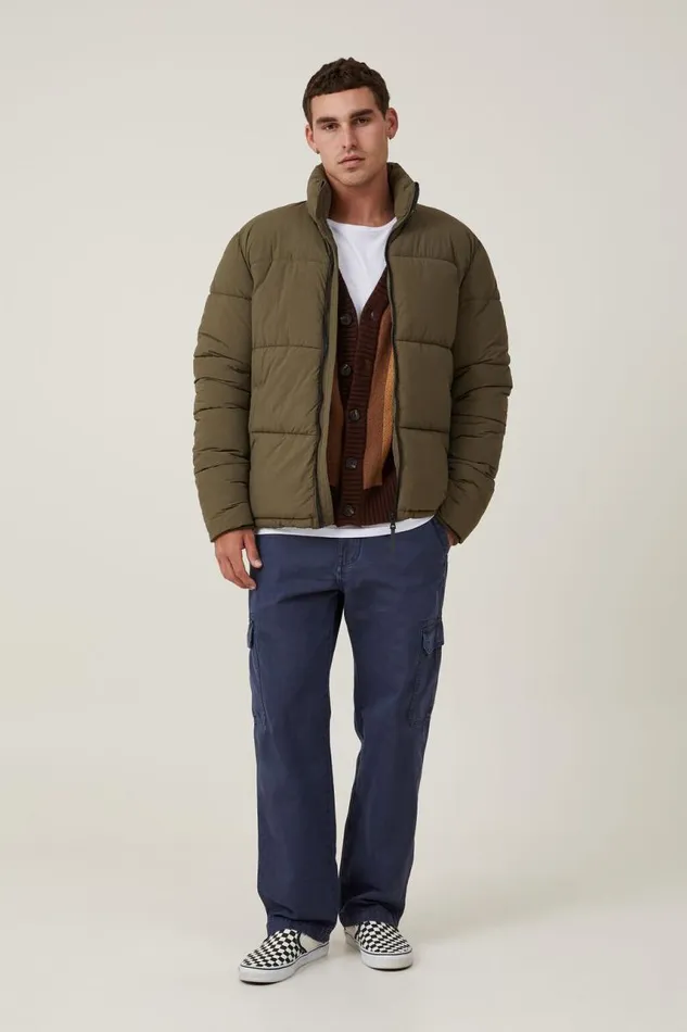 Cotton On Jackets Recycled Puffer Jacket Army 8211 Men