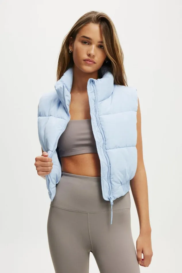 Cotton On Jackets The Mother Puffer Crop Vest Windsurfer 8211 Women