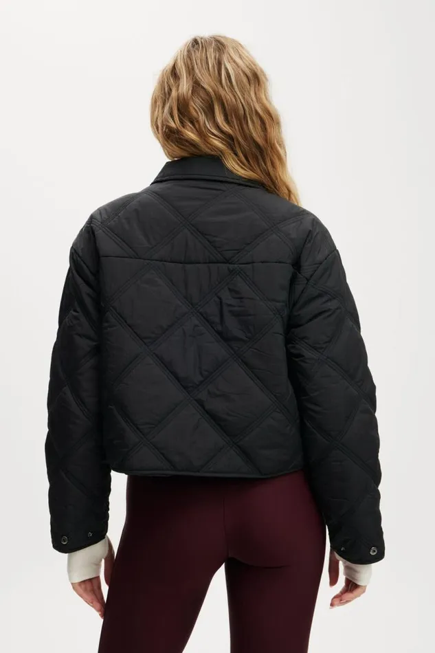 Cotton On Jackets The Mother Puffer Lightweight Quilted Jacket Black 8211 Women