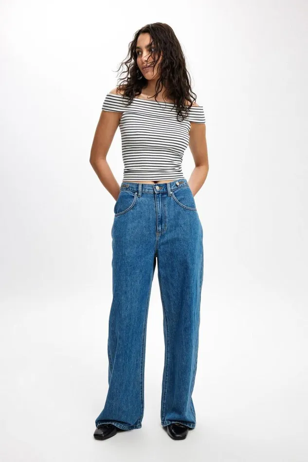 Cotton On Jeans Adjustable Wide Jean Sea Blue 8211 Women Cotton On Jeans Adjustable Wide Jean Sea Blue 8211 Women