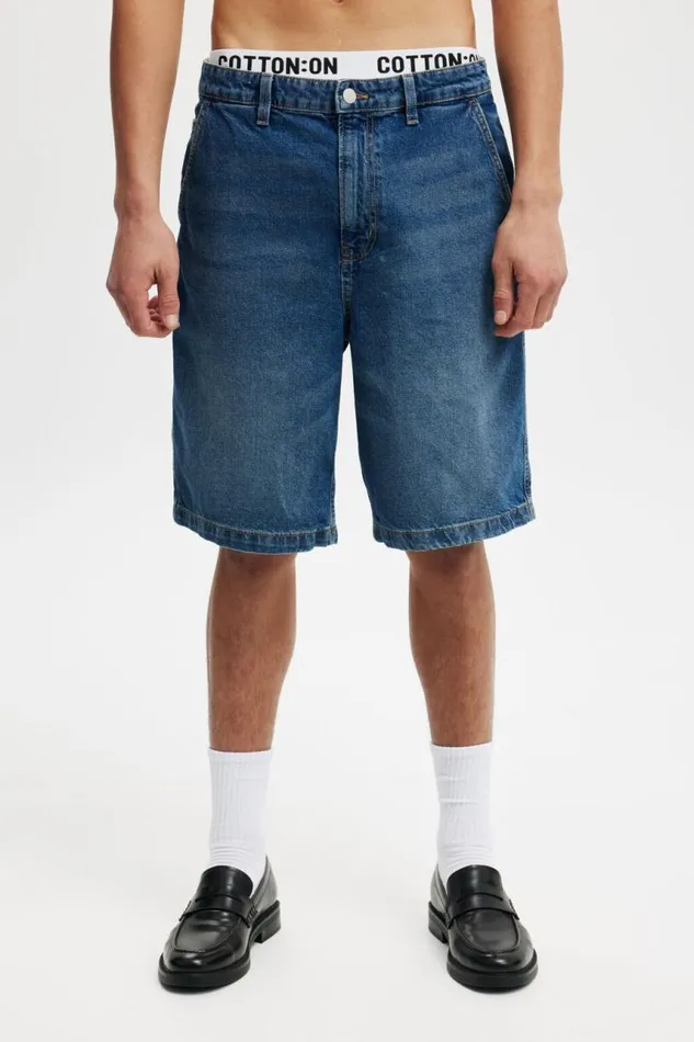Cotton On Jeans Baggy Denim Short Shock Blue Wash 8211 Men Cotton On Jeans Baggy Denim Short Shock Blue Wash 8211 Men