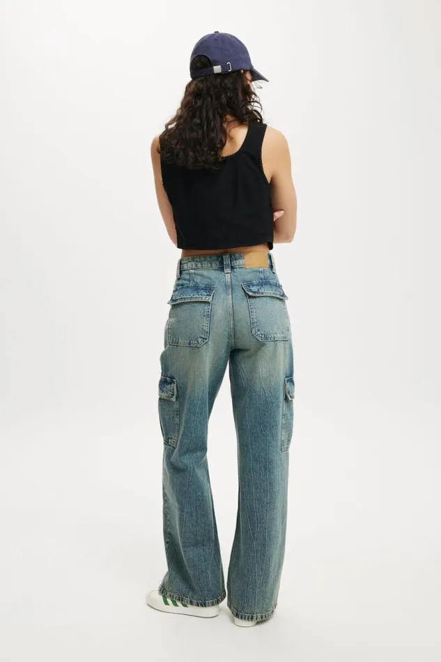Cotton On Jeans Relaxed Cargo Jean Sahara Blue 8211 Women Cotton On Jeans Relaxed Cargo Jean Sahara Blue 8211 Women