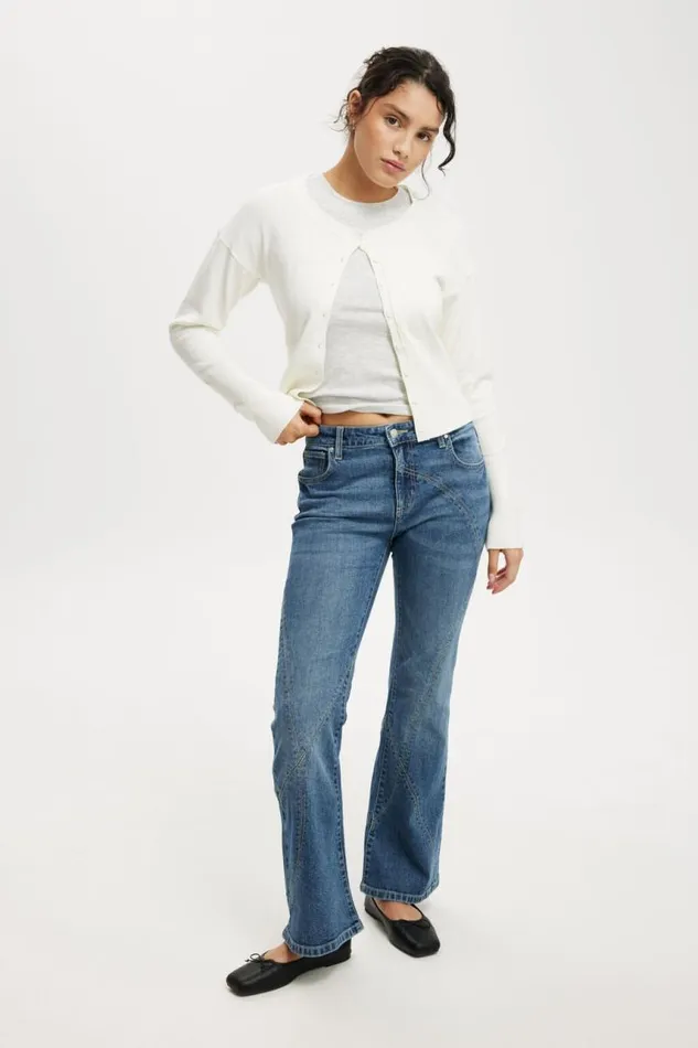Cotton On Jeans Stretch Bootcut Flare Jean Pure Blueseam 8211 Women