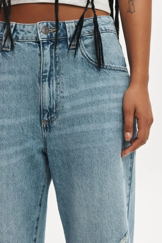 Cotton On Jeans Super Baggy Jean Breeze Blue Worn 8211 Women Cotton On Jeans Super Baggy Jean Breeze Blue Worn 8211 Women