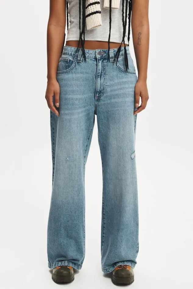 Cotton On Jeans Super Baggy Jean Breeze Blue Worn 8211 Women Cotton On Jeans Super Baggy Jean Breeze Blue Worn 8211 Women