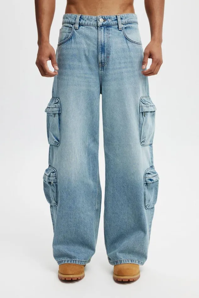 Cotton On Jeans Super Baggy Jean Cargo Casualty Blue 8211 Men Cotton On Jeans Super Baggy Jean Cargo Casualty Blue 8211 Men